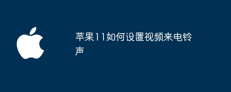 苹果11如何设置视频来电铃声