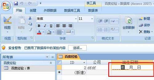 Access设置输入掩码格式方法