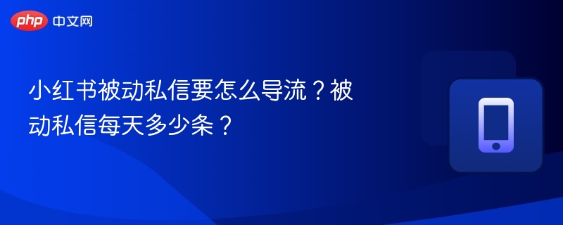 小红书被动私信要怎么导流？被动私信每天多少条？