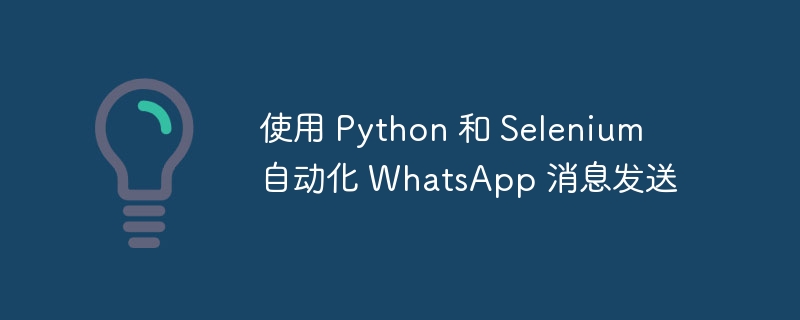 使用 Python 和 Selenium 自动化 WhatsApp 消息发送
