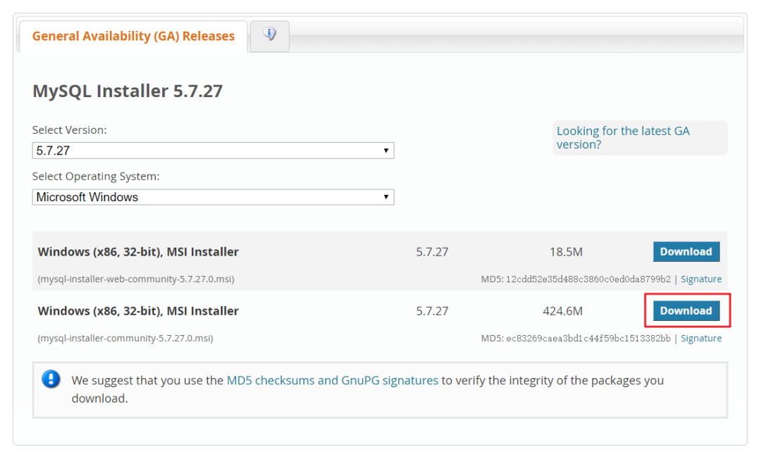 MySQL5.7 安装(win)