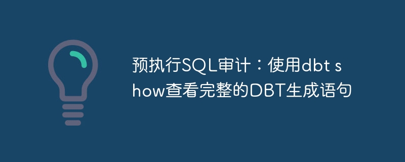 预执行SQL审计:使用dbt show查看完整的DBT生成语句
