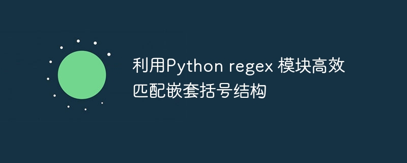 利用Python regex 模块高效匹配嵌套括号结构