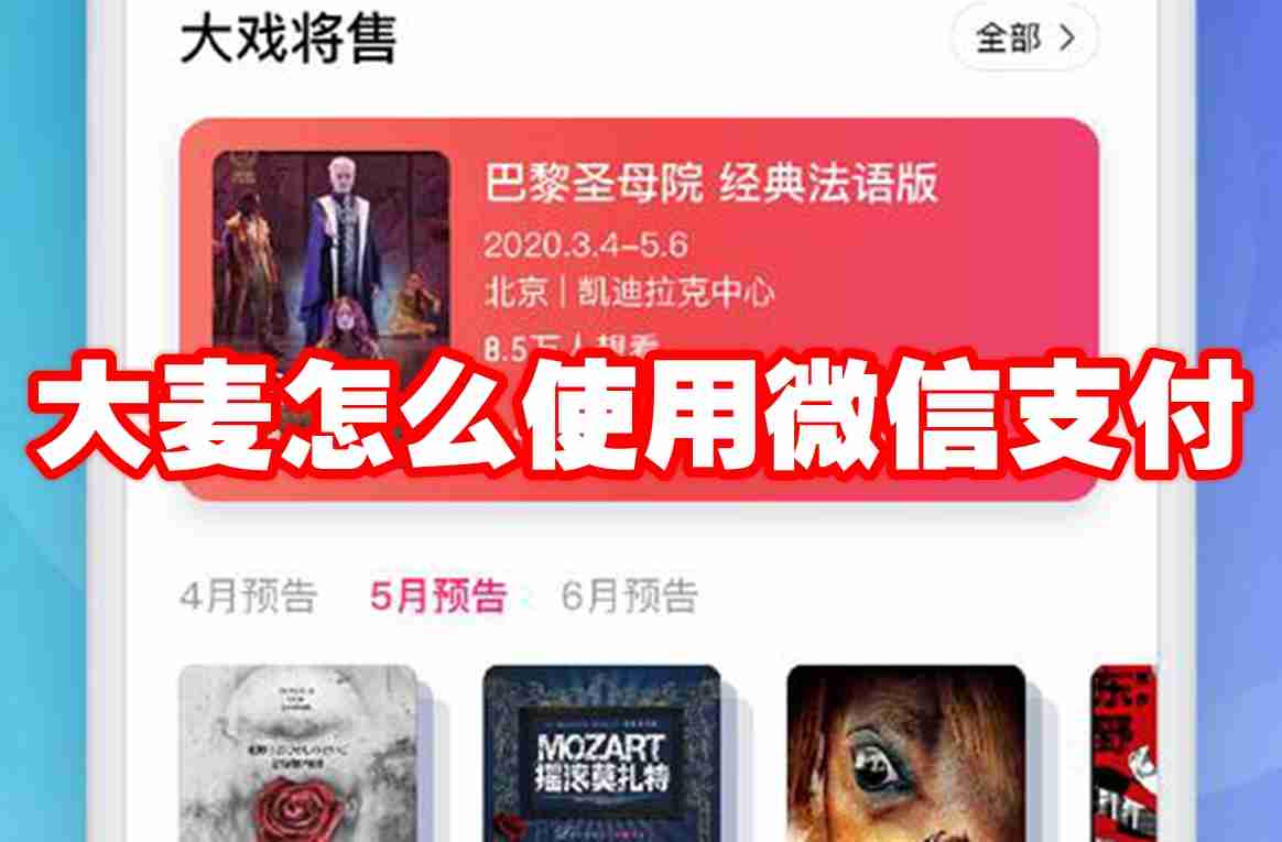 大麦怎么使用微信支付