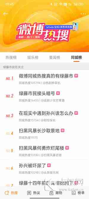绿藤市同城热搜怎么进入