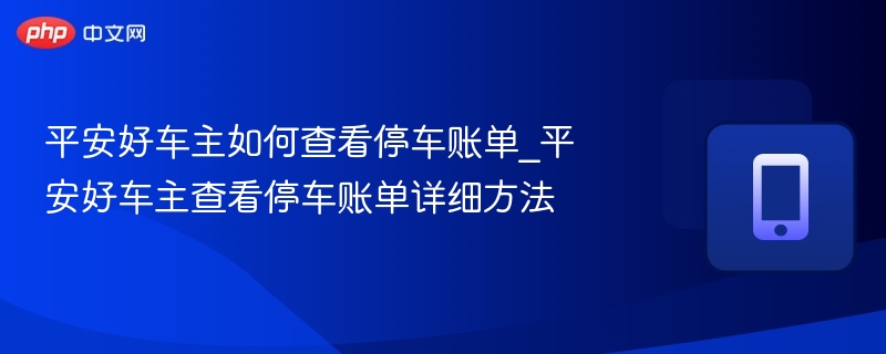 平安好车主查停车账单方法详解