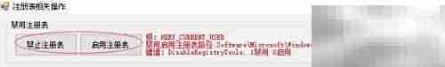 C禁用启用注册表操作