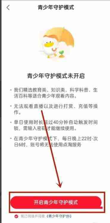 点淘未成年模式在哪里设置