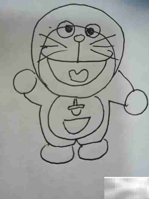 大眼睛叮当猫绘画教程