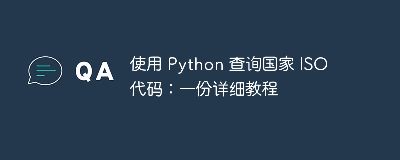 使用 Python 查询国家 ISO 代码：一份详细教程