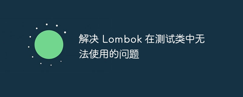 解决 Lombok 在测试类中无法使用的问题
