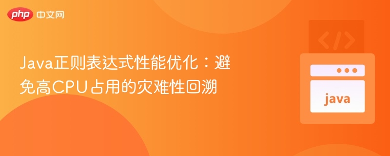 Java正则表达式性能优化：避免高CPU占用的灾难性回溯