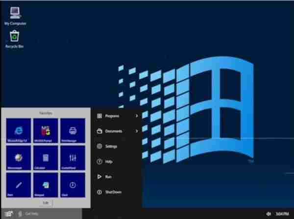 Win10复古UI概念图：重回1990年