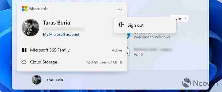微软Win11 Beta 预览版“注销”按钮被隐藏:需打开 Microsoft 36
