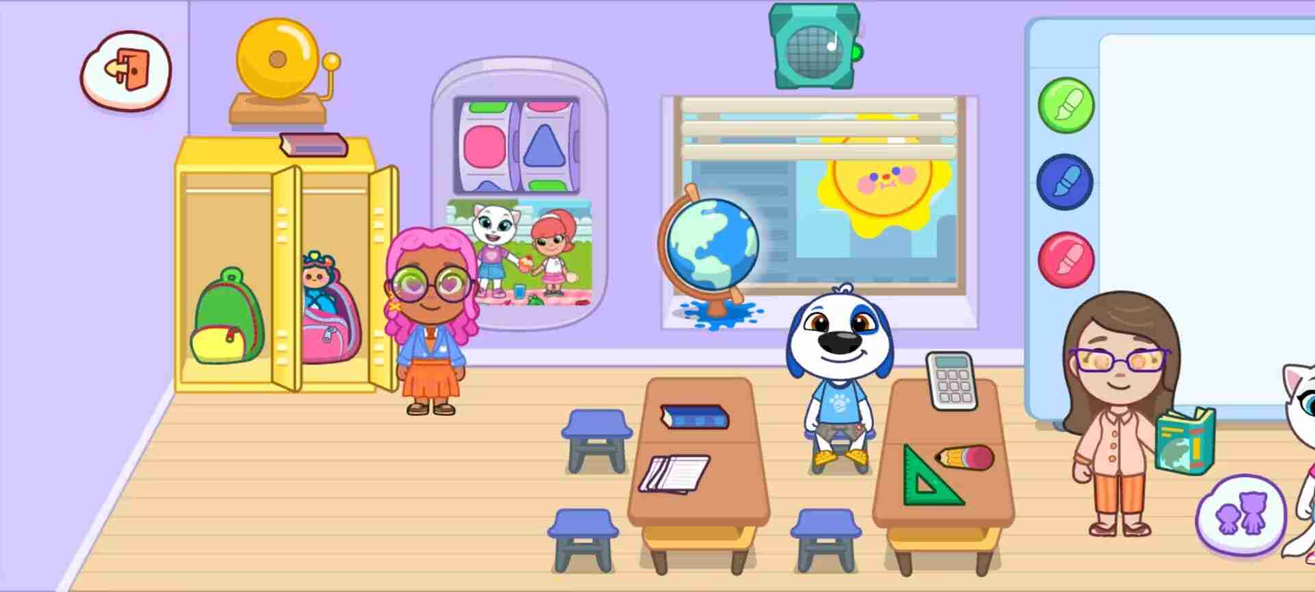 《汤姆猫小镇》学校场景探索玩法