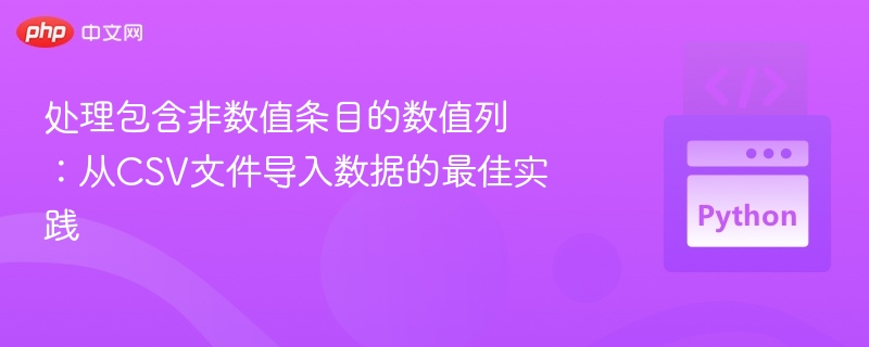 处理包含非数值条目的数值列：从CSV文件导入数据的最佳实践