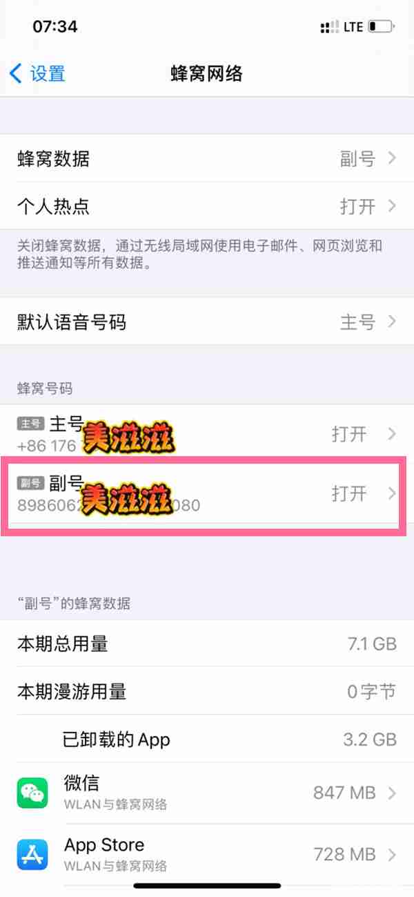 苹果手机物联卡lte热点怎么开