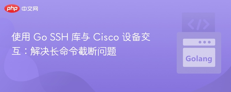 Go SSH 连接 Cisco 解决长命令截断问题