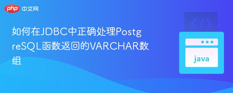 如何在JDBC中正确处理PostgreSQL函数返回的VARCHAR数组