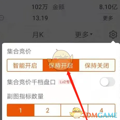 《东方财富》开启集合竞价图方法