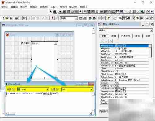 vf6.0表单显示文本内容