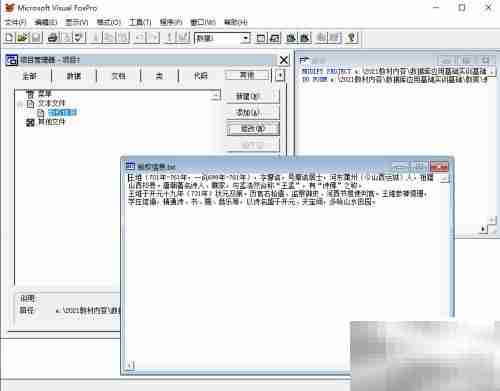 vf6.0表单显示文本内容
