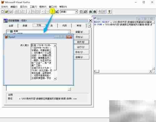 vf6.0表单显示文本内容