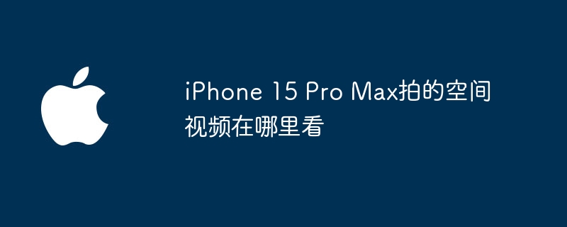 iPhone 15 Pro Max拍的空间视频在哪里看