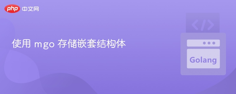 MGO存储嵌套结构体方法详解