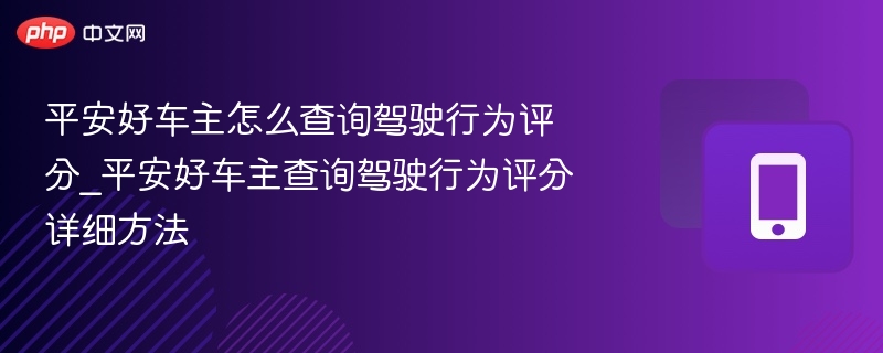 平安好车主如何查驾驶评分
