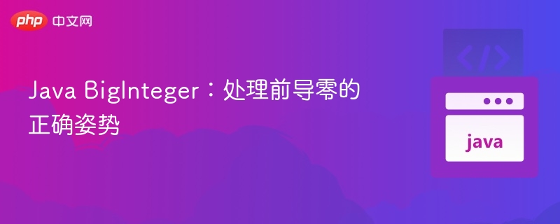 Java BigInteger如何处理前导零