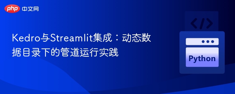 Kedro集成Streamlit：动态数据目录管道运行实践