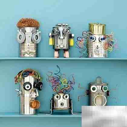 奶粉罐变身创意艺术品