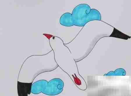 海鸥简笔画教程