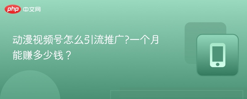 动漫视频号怎么引流推广?一个月能赚多少钱？