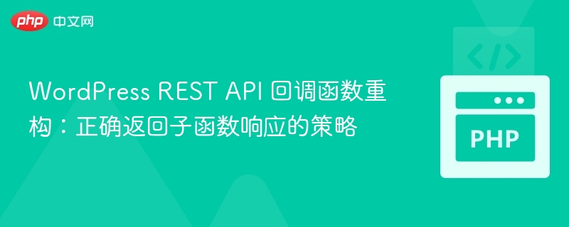 WordPress REST API 回调函数优化策略