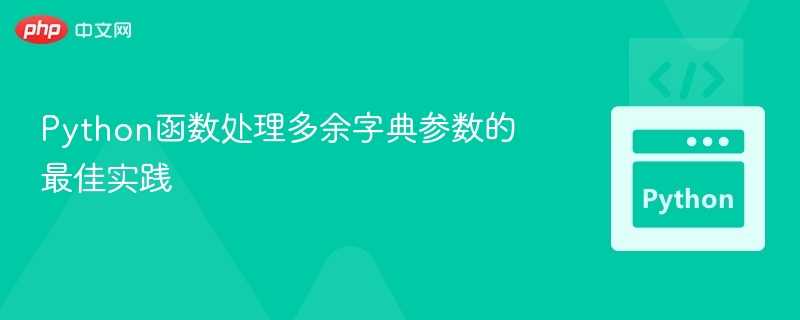 处理多余字典参数的Python函数最佳实践