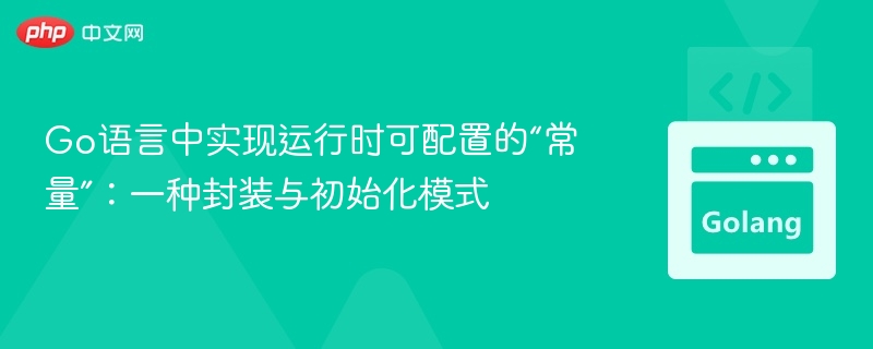 Go语言可配置常量封装与初始化方法