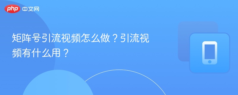 矩阵号引流视频怎么做?引流视频有什么用?