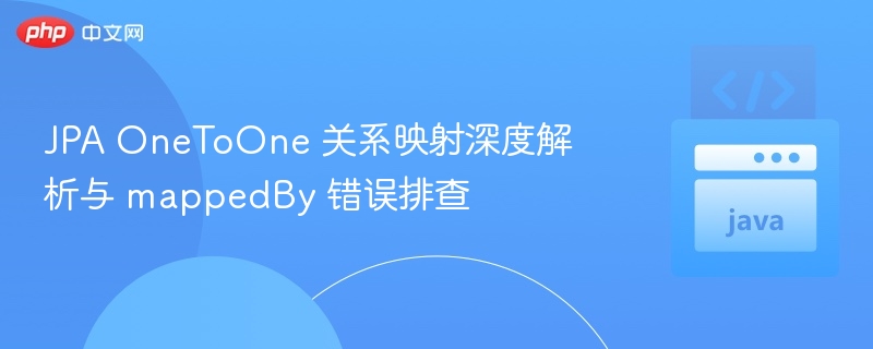 JPA OneToOne 映射详解与 mappedBy 错误排查
