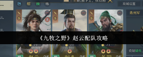 《九牧之野》赵云配队攻略