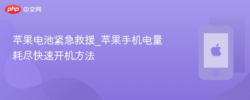 苹果电池紧急救援_苹果手机电量耗尽快速开机方法