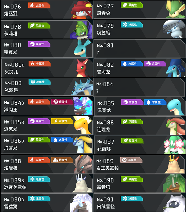 幻兽帕鲁宠物图鉴大全