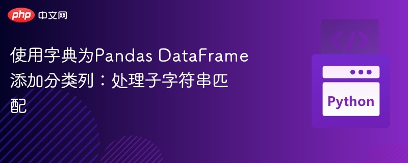 用字典为DataFrame添加分类列：处理子串匹配