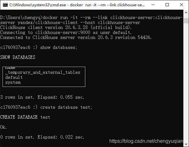Windows下Docker安装ClickHouse