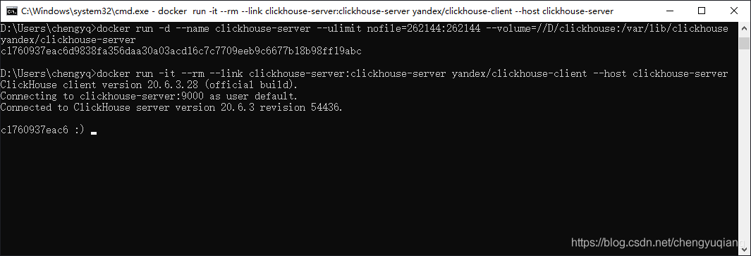 Windows下Docker安装ClickHouse