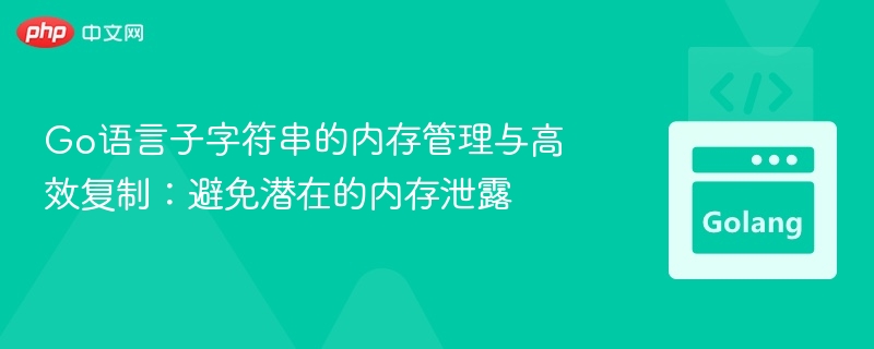 Go语言子字符串内存管理与高效复制技巧