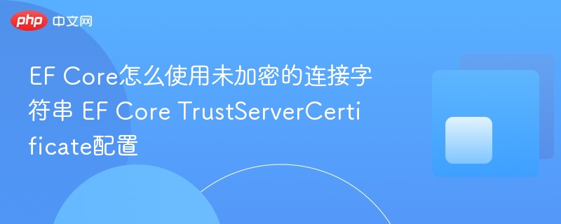 EF Core怎么使用未加密的连接字符串 EF Core TrustServerCertificate配置