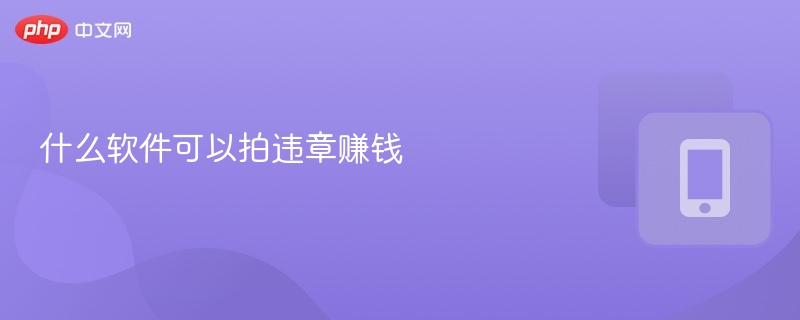什么软件可以拍违章赚钱
