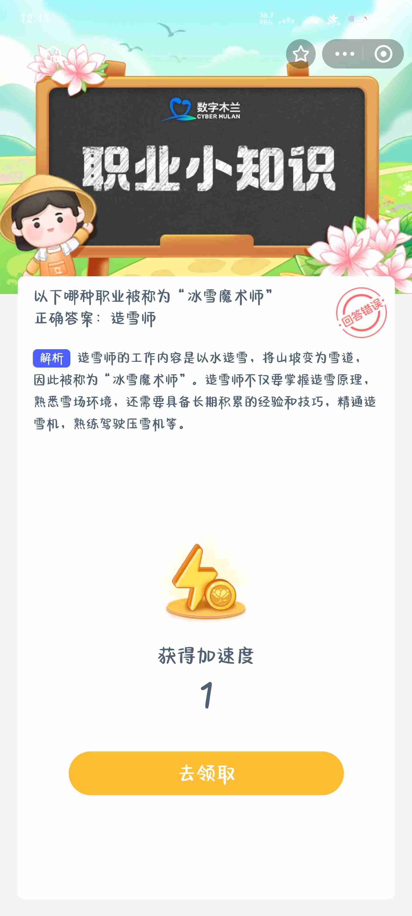 以下哪种职业被称为冰雪魔术师